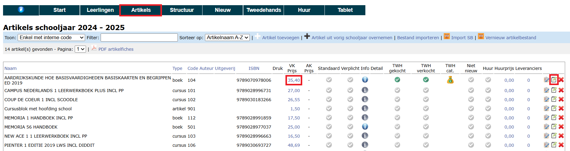 prijsaanpassing