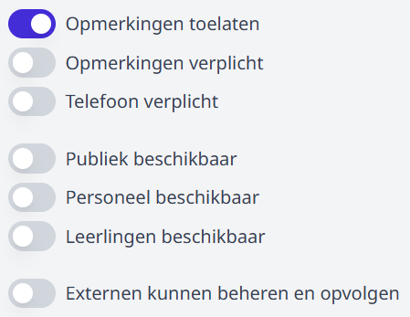 Webshop toevoegen opties